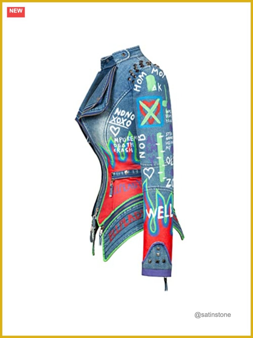 Women's Punk Floral Embroidered Short Faux Leather Moto Jacket Coat